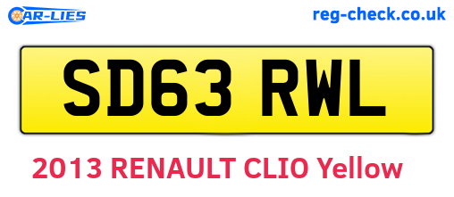 SD63RWL are the vehicle registration plates.