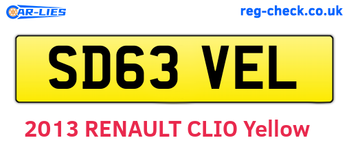 SD63VEL are the vehicle registration plates.