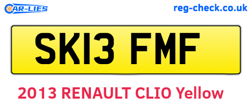 SK13FMF are the vehicle registration plates.