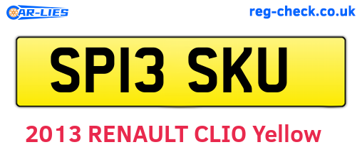 SP13SKU are the vehicle registration plates.