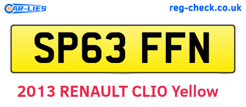 SP63FFN are the vehicle registration plates.