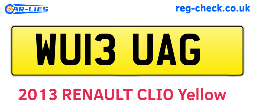 WU13UAG are the vehicle registration plates.