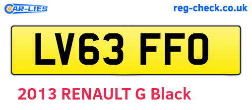 LV63FFO are the vehicle registration plates.