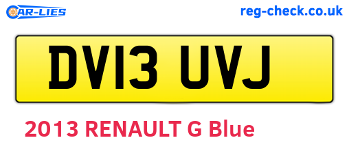 DV13UVJ are the vehicle registration plates.