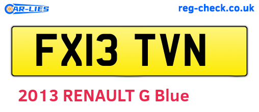 FX13TVN are the vehicle registration plates.