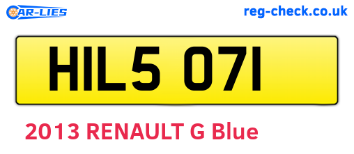 HIL5071 are the vehicle registration plates.