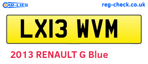 LX13WVM are the vehicle registration plates.