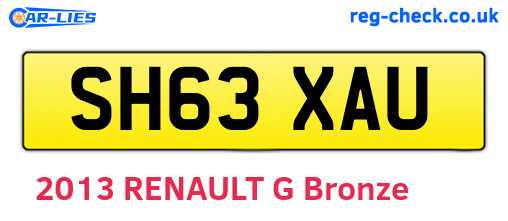 SH63XAU are the vehicle registration plates.