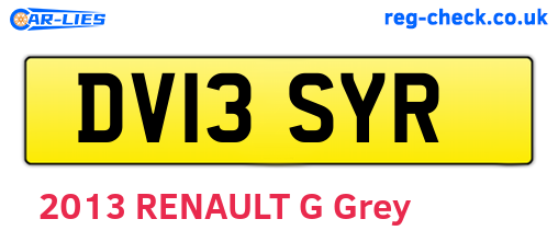 DV13SYR are the vehicle registration plates.