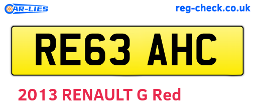 RE63AHC are the vehicle registration plates.