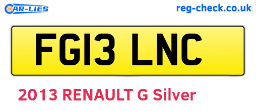 FG13LNC are the vehicle registration plates.