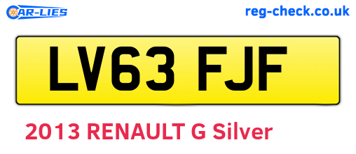 LV63FJF are the vehicle registration plates.