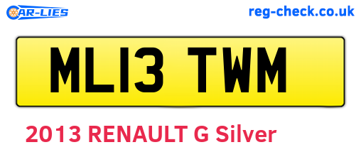 ML13TWM are the vehicle registration plates.