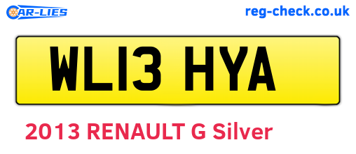 WL13HYA are the vehicle registration plates.