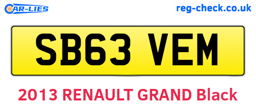 SB63VEM are the vehicle registration plates.