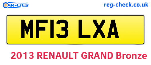 MF13LXA are the vehicle registration plates.
