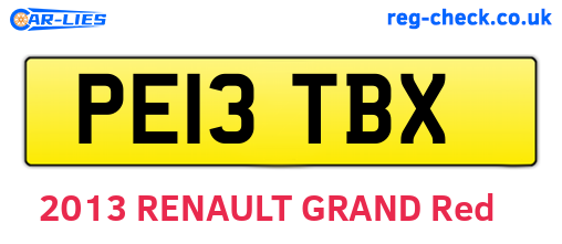 PE13TBX are the vehicle registration plates.