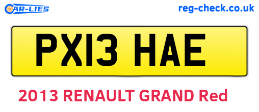 PX13HAE are the vehicle registration plates.
