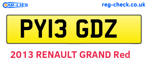 PY13GDZ are the vehicle registration plates.