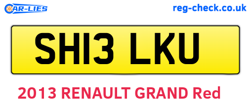 SH13LKU are the vehicle registration plates.