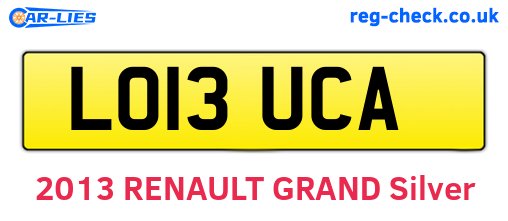 LO13UCA are the vehicle registration plates.