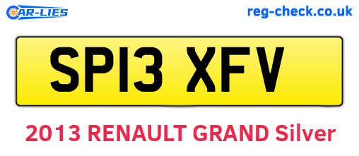 SP13XFV are the vehicle registration plates.