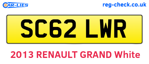 SC62LWR are the vehicle registration plates.