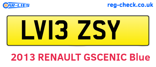 LV13ZSY are the vehicle registration plates.