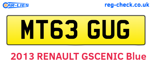 MT63GUG are the vehicle registration plates.