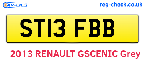 ST13FBB are the vehicle registration plates.