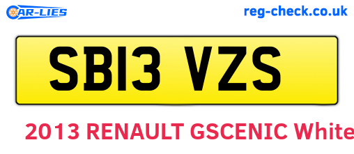 SB13VZS are the vehicle registration plates.