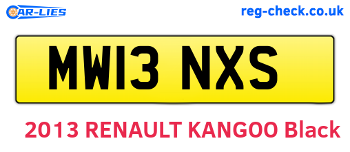 MW13NXS are the vehicle registration plates.