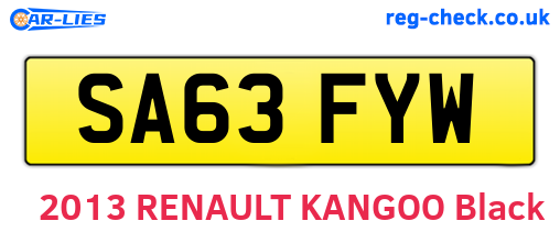 SA63FYW are the vehicle registration plates.