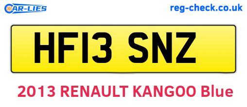HF13SNZ are the vehicle registration plates.