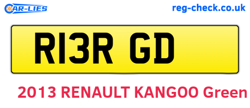 R13RGD are the vehicle registration plates.