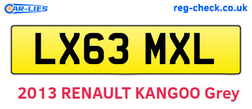 LX63MXL are the vehicle registration plates.
