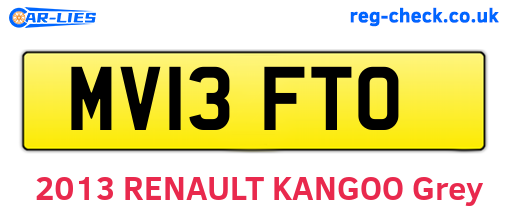 MV13FTO are the vehicle registration plates.