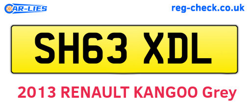 SH63XDL are the vehicle registration plates.