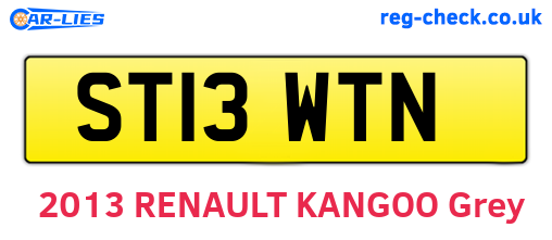 ST13WTN are the vehicle registration plates.
