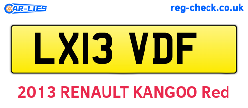 LX13VDF are the vehicle registration plates.