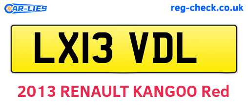 LX13VDL are the vehicle registration plates.