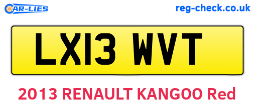LX13WVT are the vehicle registration plates.