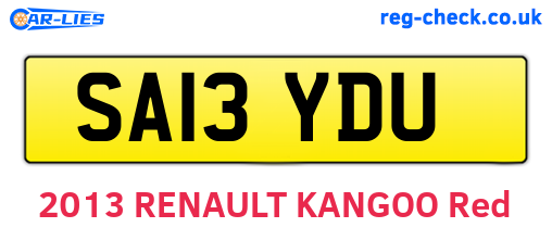 SA13YDU are the vehicle registration plates.