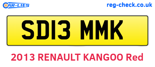 SD13MMK are the vehicle registration plates.