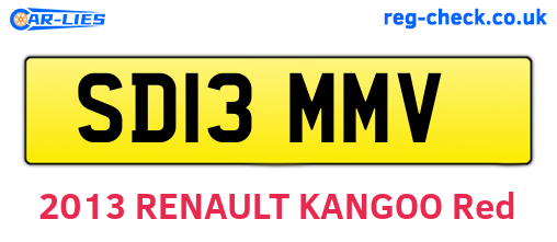 SD13MMV are the vehicle registration plates.