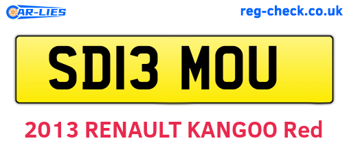 SD13MOU are the vehicle registration plates.