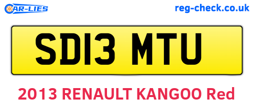 SD13MTU are the vehicle registration plates.