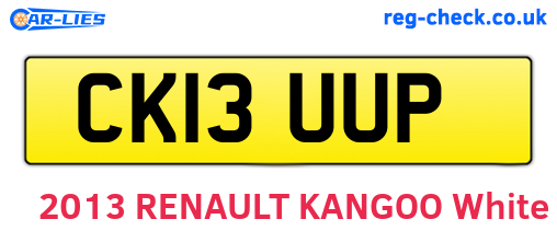 CK13UUP are the vehicle registration plates.