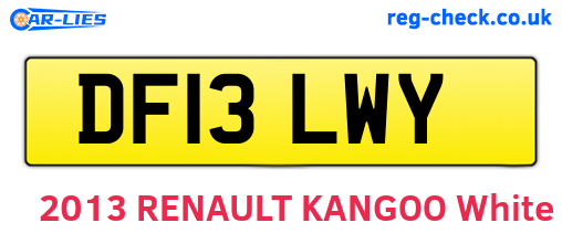 DF13LWY are the vehicle registration plates.