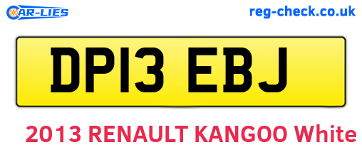 DP13EBJ are the vehicle registration plates.